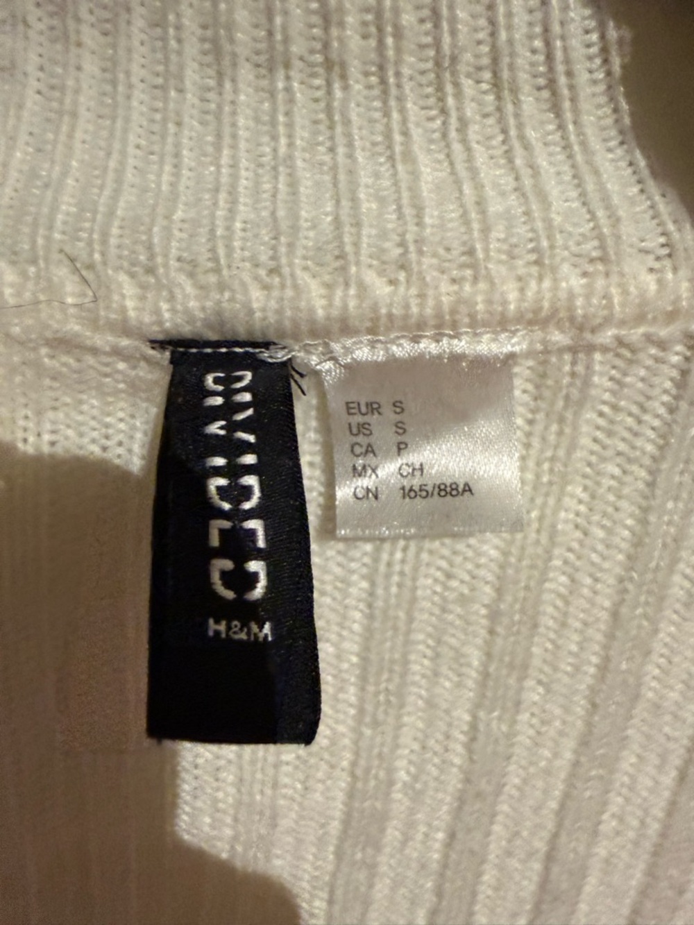 H&M Cream Ribbed Zip-Front Cardigan - Picture 2 of 3